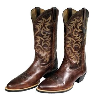 Ariat Heritage R Toe Mens Sz 15 D Distressed Brown Leather Western Cowboy Boots